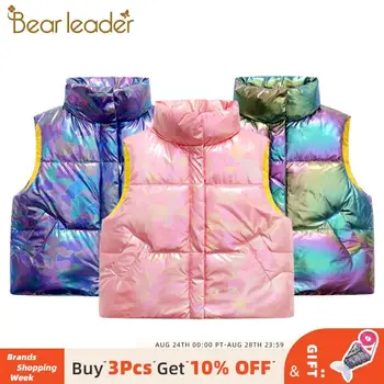 

Bear Leader Fashion Children Solid Sleeveless Down Parkas Girls 4-8 Years Kids Winter Cotton Warm Vests Boys Waistcoats Jackets