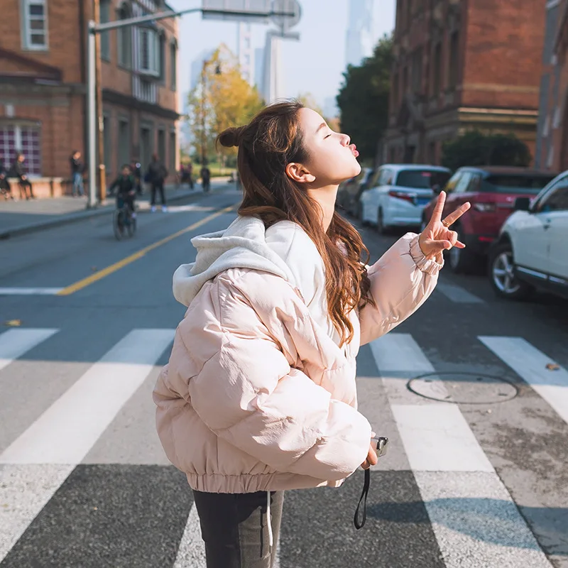 

Cotton Coat Women's Short 2019 Winter New Style Korean-style Hooded INS down Coat Loose-Fit Cotton-padded Clothes Students Cotto