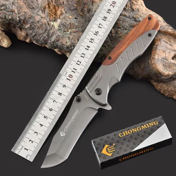 

8.2'' ( 210MM )Tactical Outdoor Camping Hunting Survival Rescue Knife + 440C Stainless Steel + Wood Handle Outdoor EDC Knives