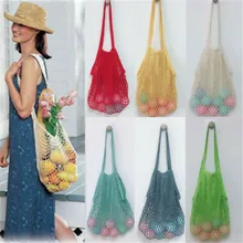1 х Удобные сумки многоразового использования для покупок, Сетчатая Сумка, сетчатые сумки для хранения, экологически чистые сумки для фруктов, сумка для овощей, органайзеры, сумка-тоут