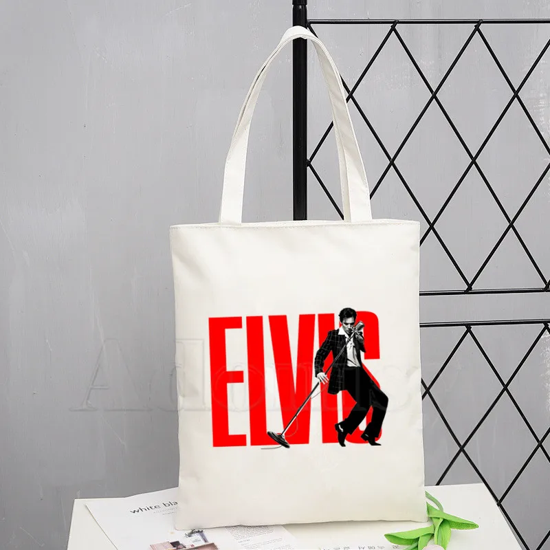 

Elvis Presley Women Female Foldable Canvas Shoulder Bag Canvas Tote Eco Shopping Bag Canvas Tote Bag Casual HandBag Daily Use
