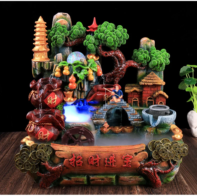 Креативный водный пейзаж для офиса богатый фэн шуй круглый аквариум на удачу