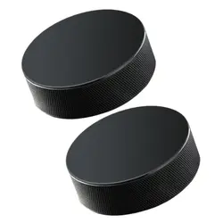 Супер Продажа-Powerti новые спортивные классические черные Хоккейная Шайба тренировочный инструмент для практики (2 шт)