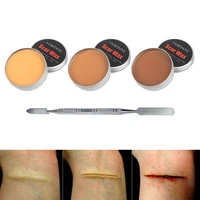 Scar Wax Kit Fake Molding Wound Skin Wax Special Effects Body Paint Halloween Set Fake Nose Stage SFX Makeup with Spatula 1