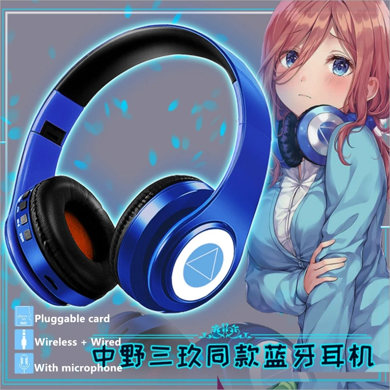 

Miku Nakano Sanken Cosplay Wireless Wired 2 in1 Bluetooth Headset Anime Go-Toubun no Hanayome The Quintssential Headphones Gifts