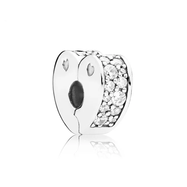 925 пробы серебро 797020CZ сверкающие дуги любви разделитель клип подходит DIY браслет