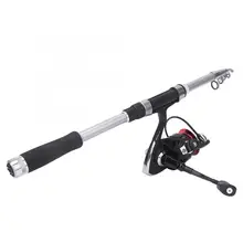 Телескопическая удочка комбинированная и катушка полный комплект спиннинговая Рыболовная катушка набор удочек 135 м рыболовная леска приманки Крючки Джиг голова