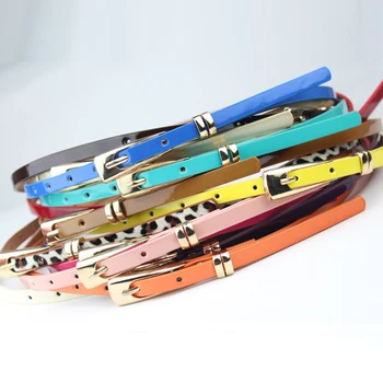 

Elegant Female Waist Band Thin Pu Leather Adjustable Belt Women Dress Cand Color Belts Strap Clothing Accessories