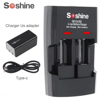 

Soshine SC-S5 2 Slots Li-ion RCR123 / RCR2 Rapid Battery Smart Chargers for 14250 / CR2 / 16340 / 17335 / 15266 Battery