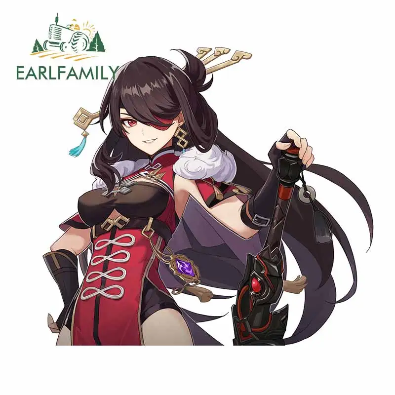 

EARLFAMILY 13cm x 8.5cm for Genshin Impact Fashion Car Decal Personality Creative Stickers Scratch-proof Sticker SUV Decoration