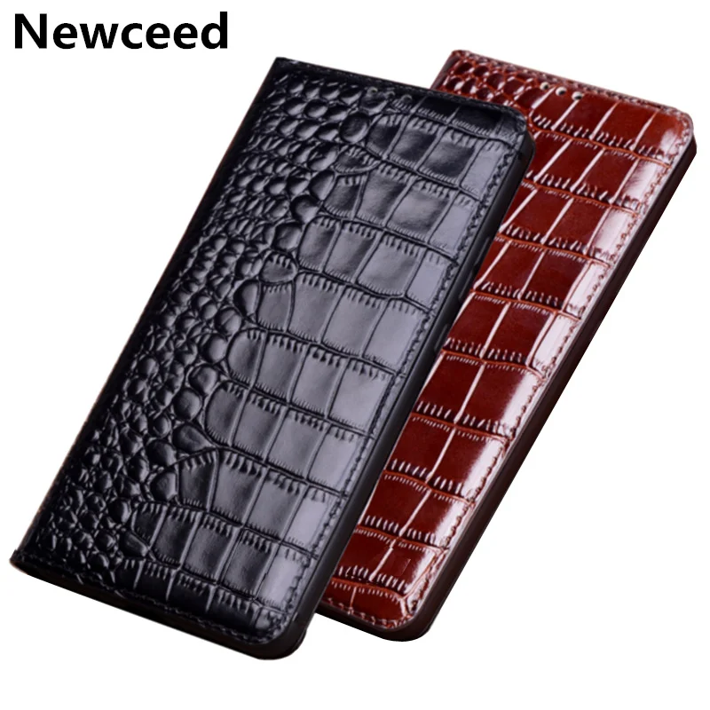 

Crocodile pattern genuine leather magnetic flip case for ZTE AXON 10 Pro phone case for ZTE AXON 10S Pro holster cover funda
