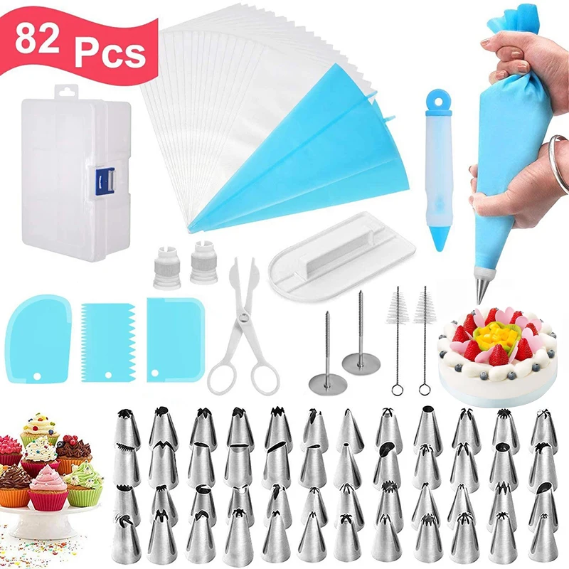DIY Plastic Cake Turntable Rotating Home Shop Cream Nozzles Stainless Cakes Decorations Set For Baking | Дом и сад