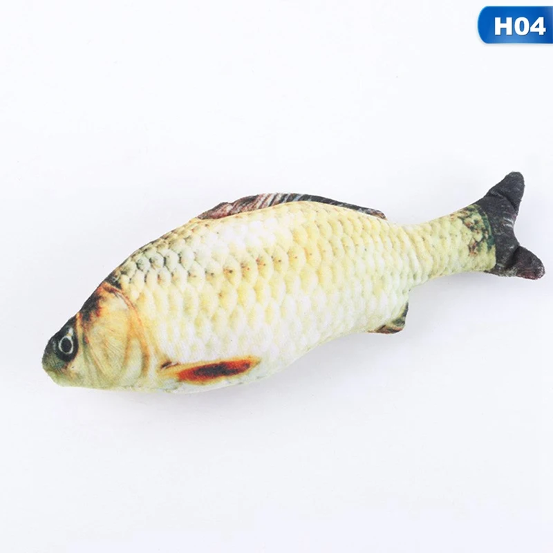 Soft Plush 3D Fish Shape Cat Toy Interactive Gifts Fish Catnip Toys Stuffed Pillow Doll Simulation Fish Playing Toy For Pet - Цвет: H04