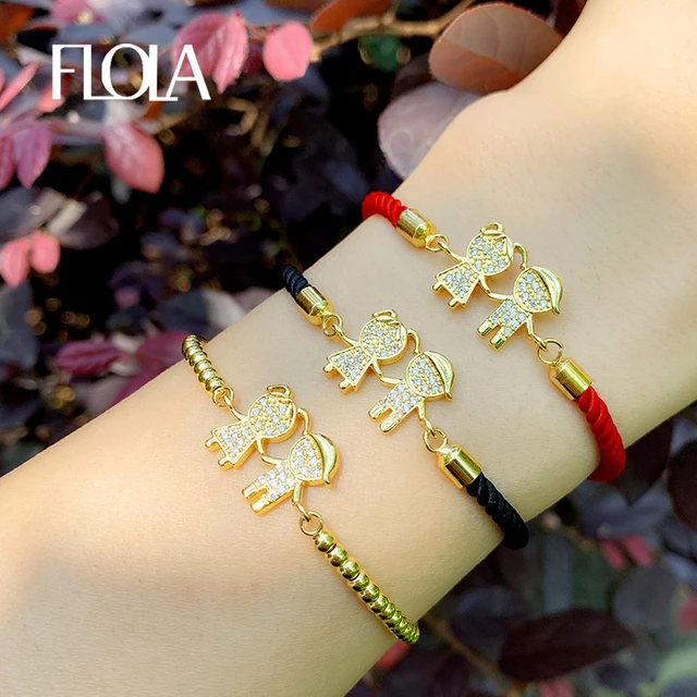 FLOLA Black Rope Love Letter Bracelets For Women Boy And Girl Friendship  Bracelets Zirconia Black String Couple Jewelry brtc18 - AliExpress