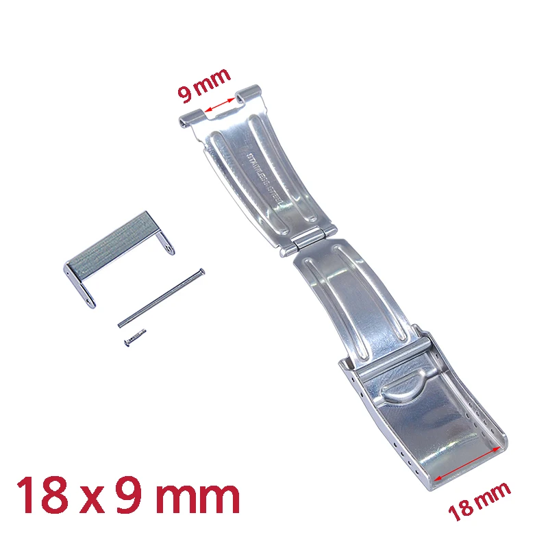Premium Stainless Steel Buckle Safety Clasp Metal Band Strap Bracelet