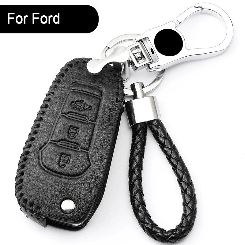 Кожаный чехол для ключей Ford Focus 2 3 4 MK2 MK3 MK4 Kuga Edge Mondeo Fusion Ecosport Fiesta автомобильных