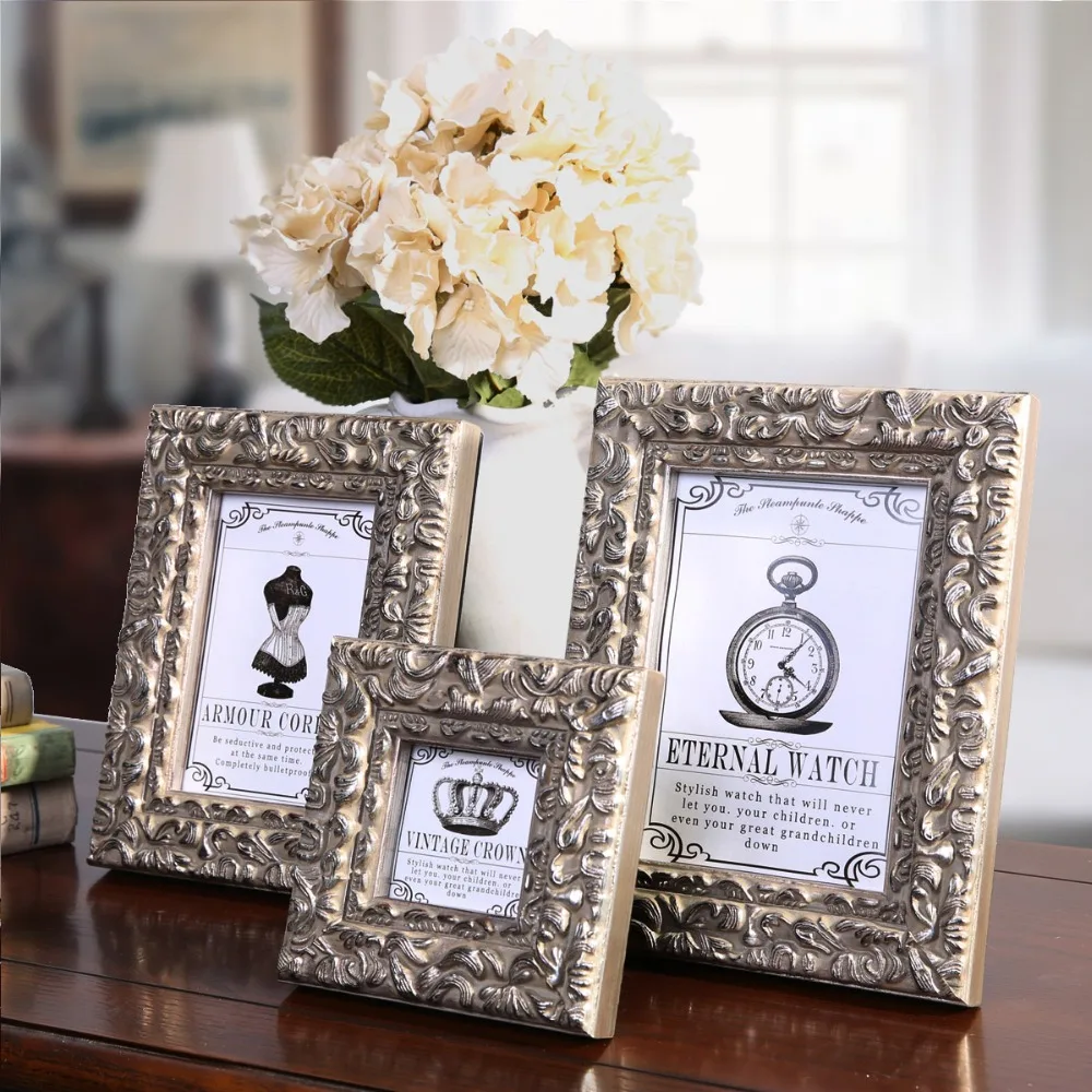 

Vintage Desktop Photo Frame Europe Style Frame For Picture Wall Decor 1 PC Wooden Picture Frame For Living Room Portable Fotos
