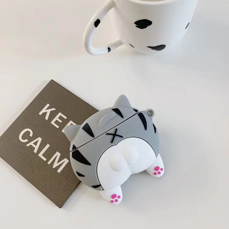 Силиконовый защитный чехол для наушников с 3D рисунком милого щенка кота, чехол s для Apple Airpods 1/2, чехол для зарядки