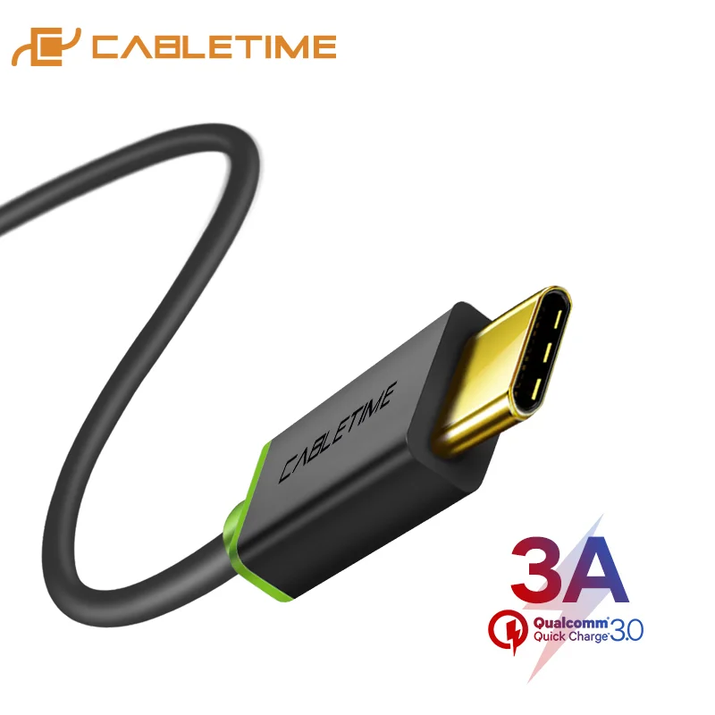 Кабель USB Type C CABLETIME 3 А кабель для быстрой зарядки и передачи данных Samsung Galaxy S9 Plus Note