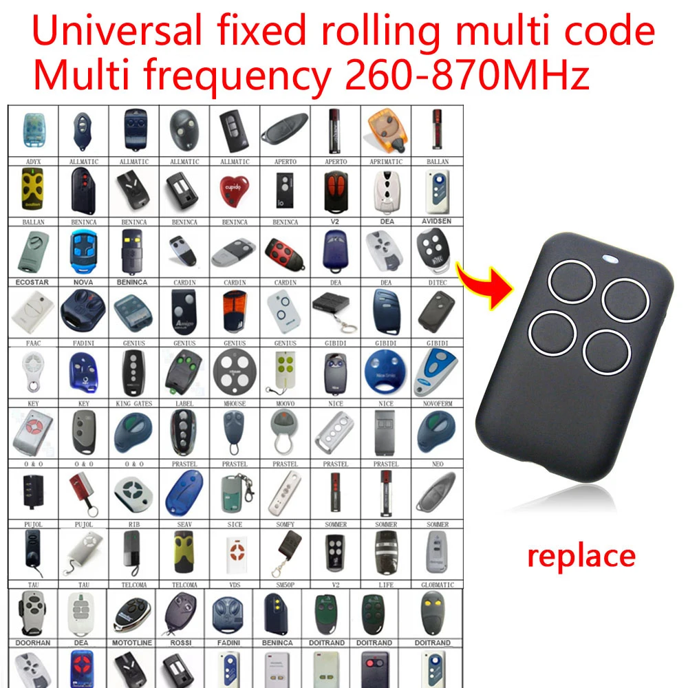 Copy gate garage door remote control 315 330 433 868 mhz universal