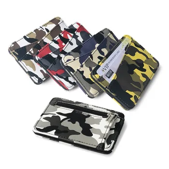 

Korean style creative camouflage PU leather magic bag New zipper coin purse mini wallet flip thin wallet