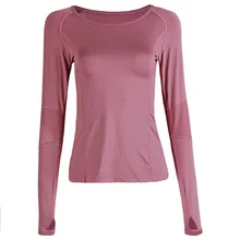 Новинка, синие, черные, розовые спортивные топы, для спортзала, женская футболка для фитнеса, Женский Топ с длинным рукавом, для йоги, сетчатые Женские топы для спортзала, спортивная одежда для женщин