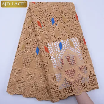 

SJD LACE African Cotton Lace Fabric 2020 High Quality Swiss Voile Lace In Switzerland Embroidery Swiss voile Lace Fabric A1834