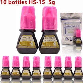 

10 bottles/lot Fastest Korea Original HS-15 5g lash Glue 1sec dry time Most Powerful Glue for Eyelash Extensions lasting 7-8 w