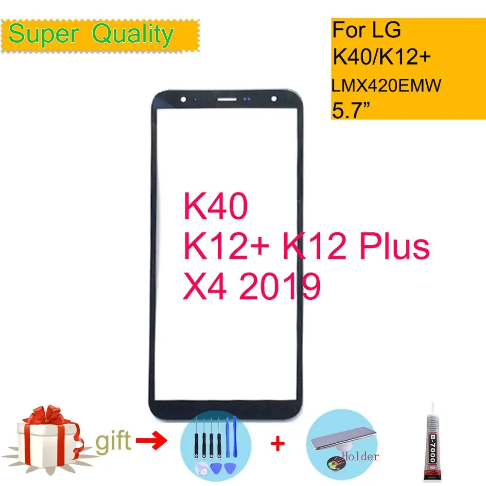 Для LG K40 K12+ K12 Plus X4 X420EM сенсорный экран передняя стеклянная панель передняя внешняя стеклянная линза для LG K40 lcd стекло