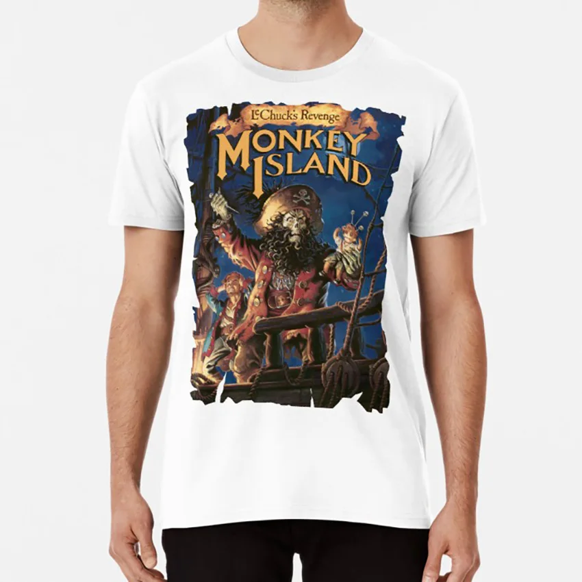 Monkey Island 2 футболка видеоигры Pixelart Pixel Art Sprite Sprites Ретро Классическая винтажная игра