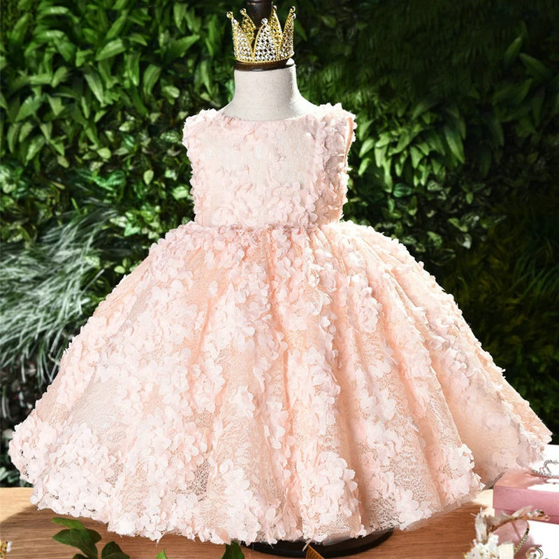 2019 Infantil платье-пачка для маленьких девочек элегантное платье для дня рождения, Одежда для новорожденных платье принцессы с цветочным