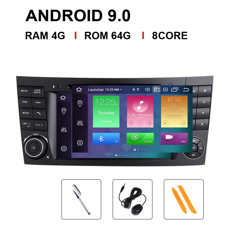 2din Android 9,0 автомобильный DVD мультимедиа для Mercedes Benz e-класс W211 E200 E220 E300 E350 E240 E280 CLS класс W219 gps DVR OBD2 Cam - Цвет: 8 Core 64 ROM