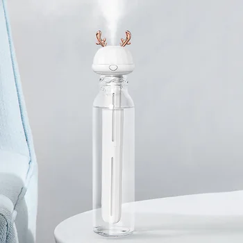 

USB Portable Air Humidifier Cartoon Bottle Mist Maker Aroma Diffuser for Home Office Refresher Detachable Humidification White D