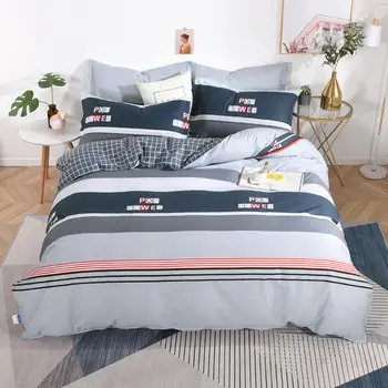

Simple Gray Classic Plaid Duvet Cover 1 Piece Cotton Quilt Cover with Zipper Twin Full Queen King Size Bedclothes 1pcs Bed Sets