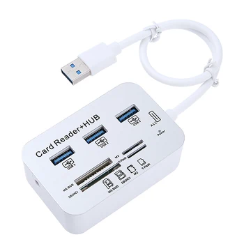 

7-in-1 3*USB 3.0 Hub+MS+SD+M2+TF Ports Memory Card Reader Multifunction Adapter for Windows XP/2000/Vista/WIN 7/8/10 Mac OS