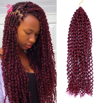 

18inch Long Passion Twist Crochet Hair Extensions Synthetic Water Wave Braiding Hair Bohemia Crochet Braids