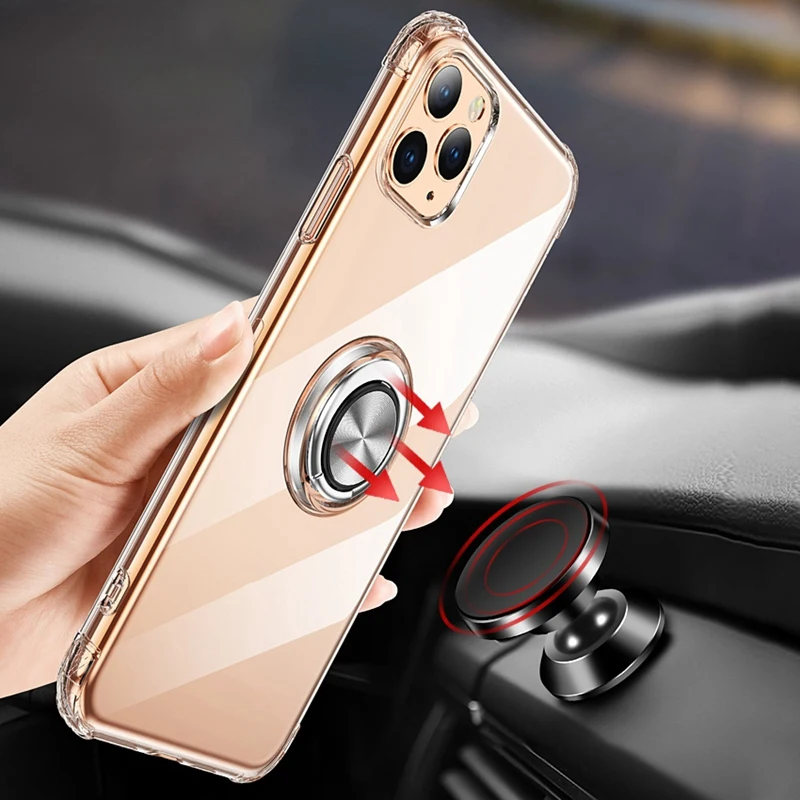 OPQ-для Iphone 11Pro Max Мягкий ТПУ эластичный кольцевой кронштейн мобильный чехол для телефона, мобильный телефон презерватив-6,5 Дюймов прозрачный