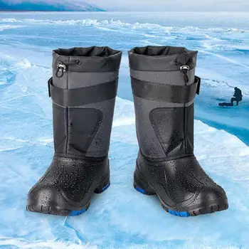 

Outdoor Winter Snow Fishing Boots Waders Hunting Boot Fishing Caza Snow Waterproof Shoes Non-slip With Steel Nails Camping Boots