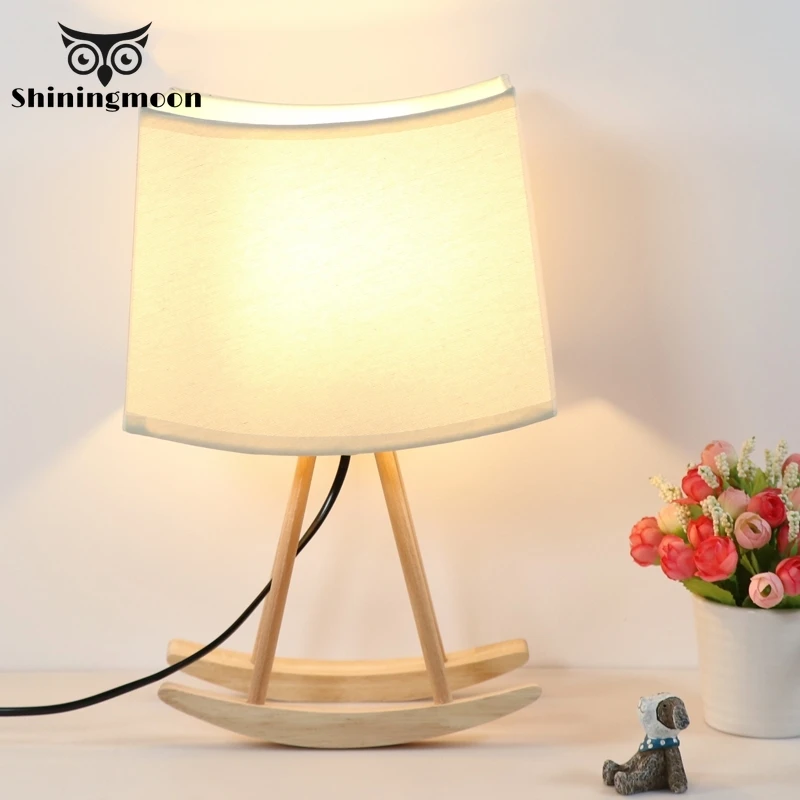 

Chinese Classical Table Lamp 220V Modern Wooden Creative Fabric Adjustable Folding Bedside Table Lights Home Deco Table LampsE27
