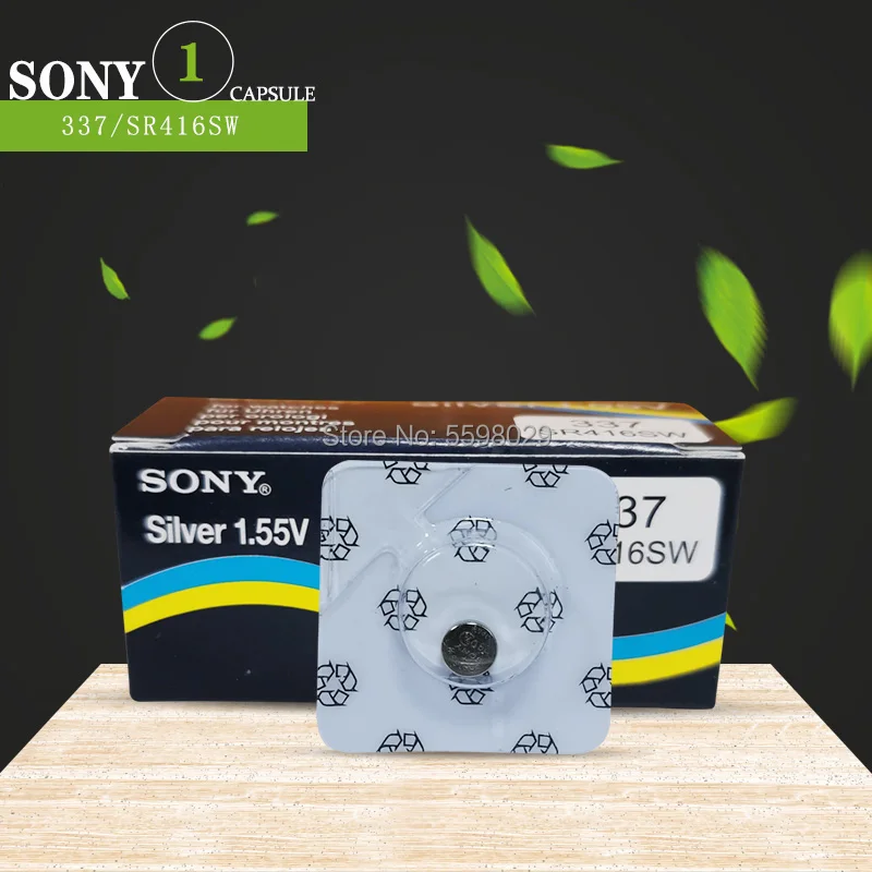 1 шт./лот оригинальные батареи из оксида серебра Sony SR416SW 337 кнопочная монетница для