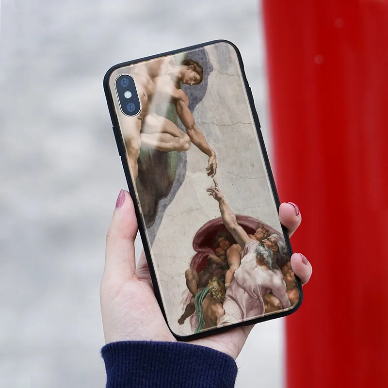 Чехол из мягкого силикона для iPhone SE 6 6s 7 8 Plus X XR XS 11 Pro MAX микеланжело арт френко