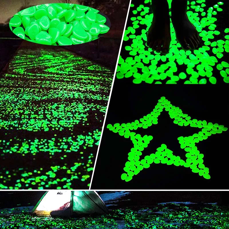 Glow in the Dark Garden Pebbles Glow Stones Rocks for Walkways Garden Path Patio Lawn Yard Decor Luminous Stones 25/50pcs