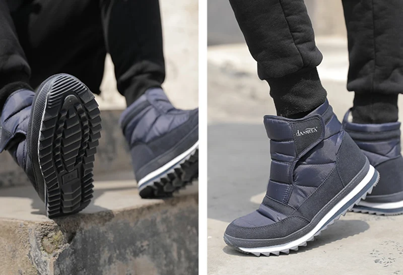 Winter anti-slip waterproof light comfortable comfortable warm wool snow boots men cotton shoes short boots in the elderly shoes