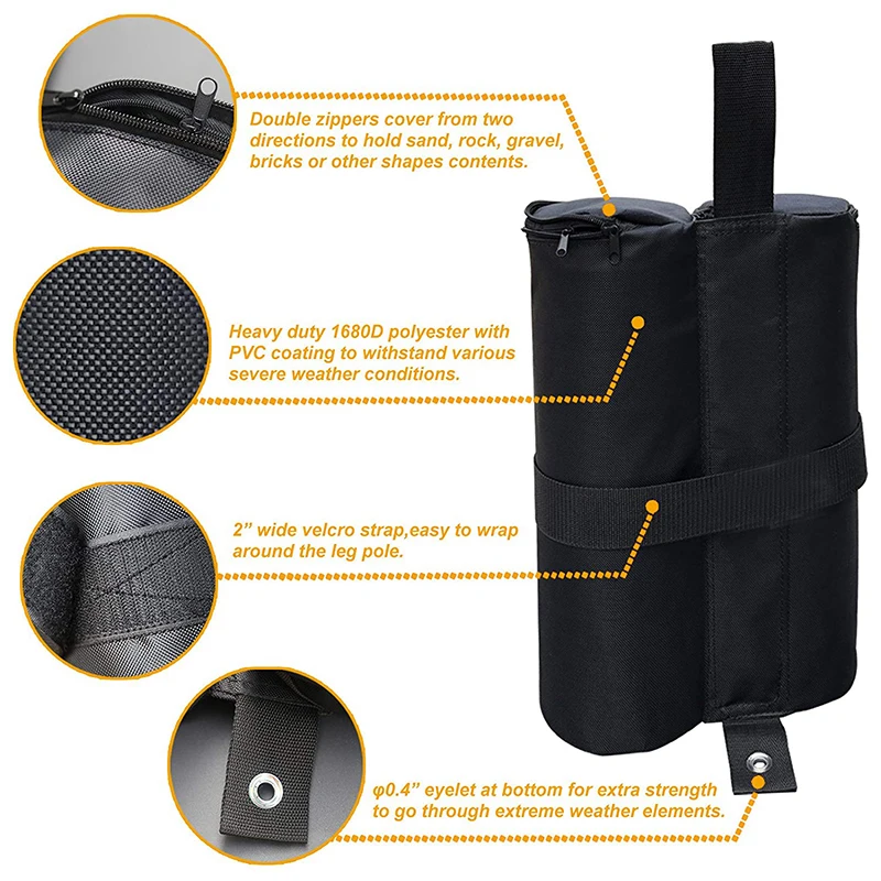 Outdoor Camping Tent Fixed Sand Bag Shelter Practical Pavilion Leg Windproof Marquee Weights Feet Bags For Pop Up Canopy Tents