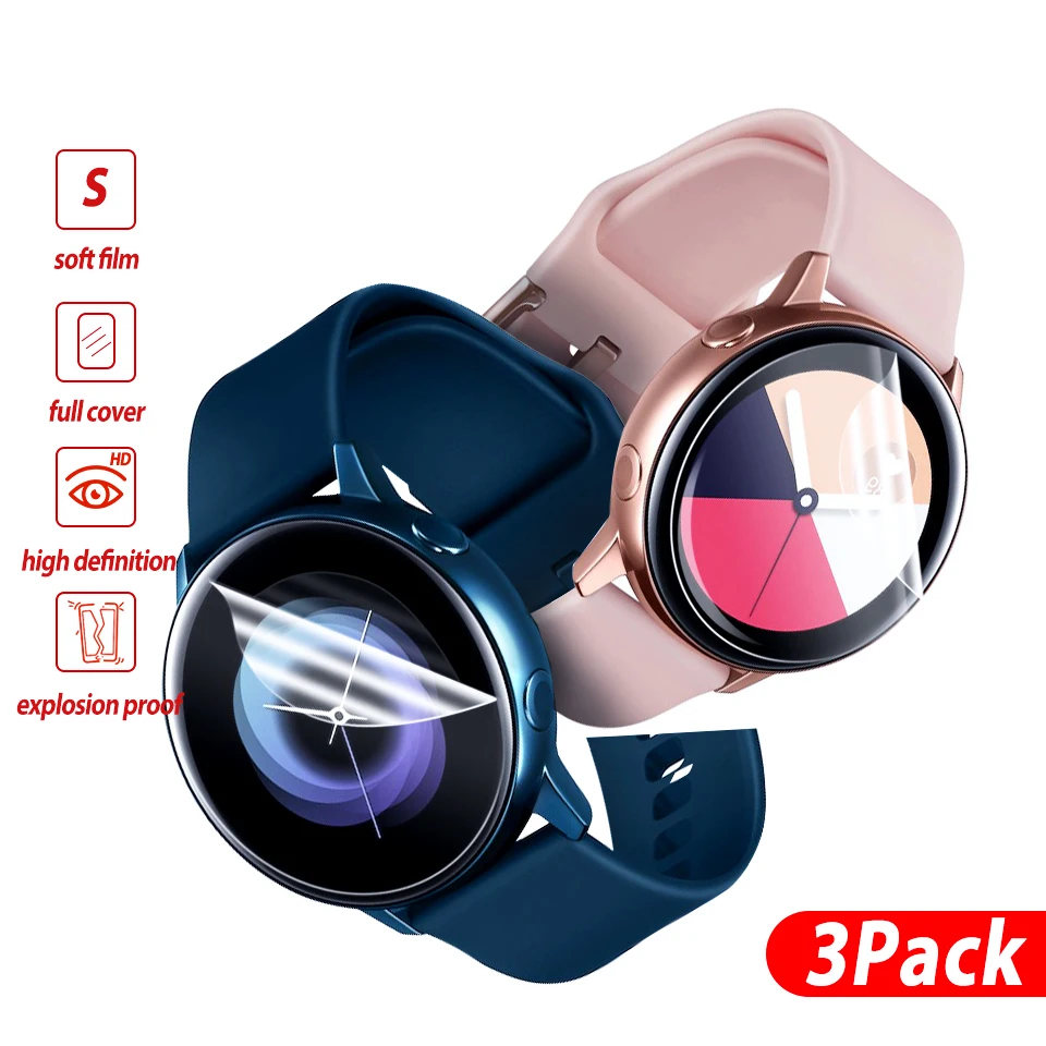 3 шт. мягкая Гидрогелевая пленка для samsung Galaxy Watch Active R500 1 2 Защитная пленка 3D Защитная пленка для часов Active 2 1