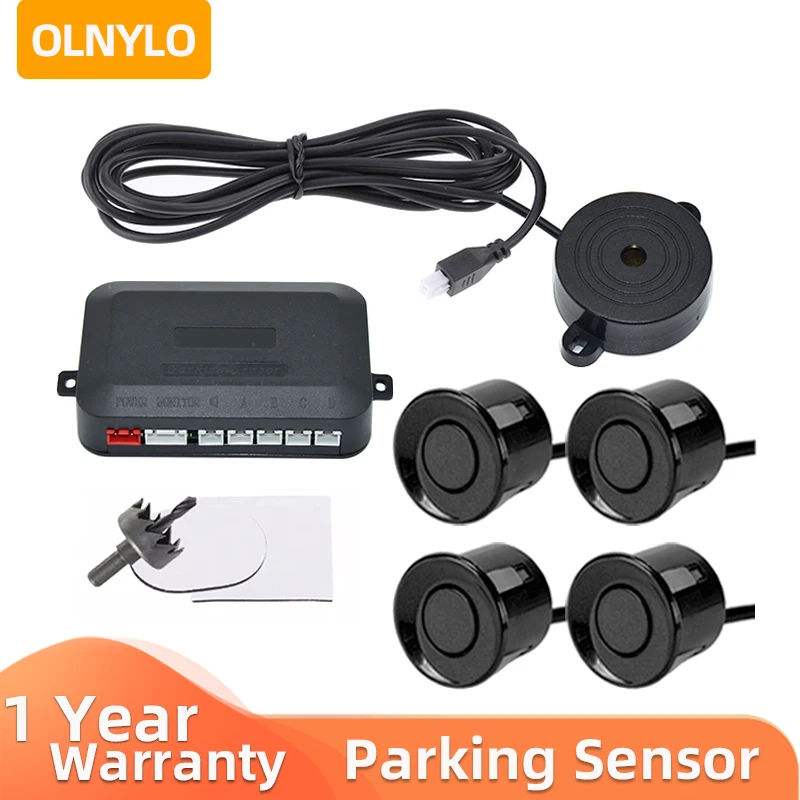 Kit de Sensor de aparcamiento para coche, timbre, 22mm, 4 sensores de marcha atrás, Radar de alerta de sonido, sonda indicadora, sistema de 12V, 6 colores
