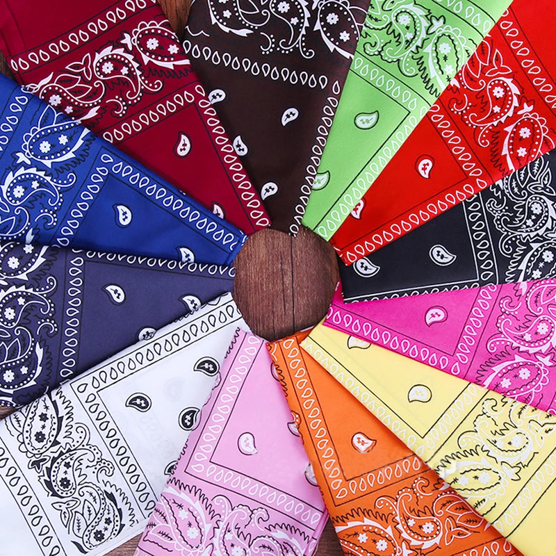 2021 Fashion Hip Hop Cotton  Bandana Square Scarf 54cm*54cm Black Red Paisley Headband Printed For Women/Men/Boys/Girls 3