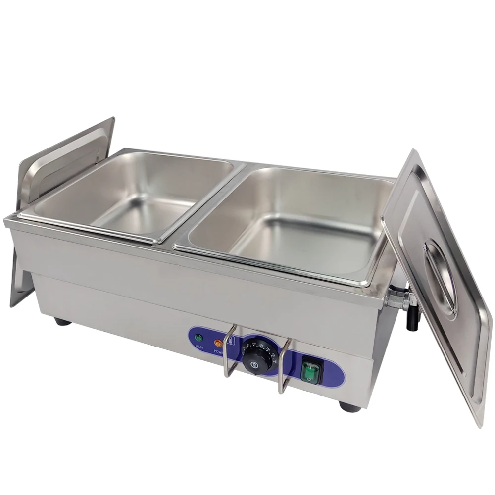 Commercial 4 Pot Wet Well Bain Marie Food Warmer Electric Stainless Steel 