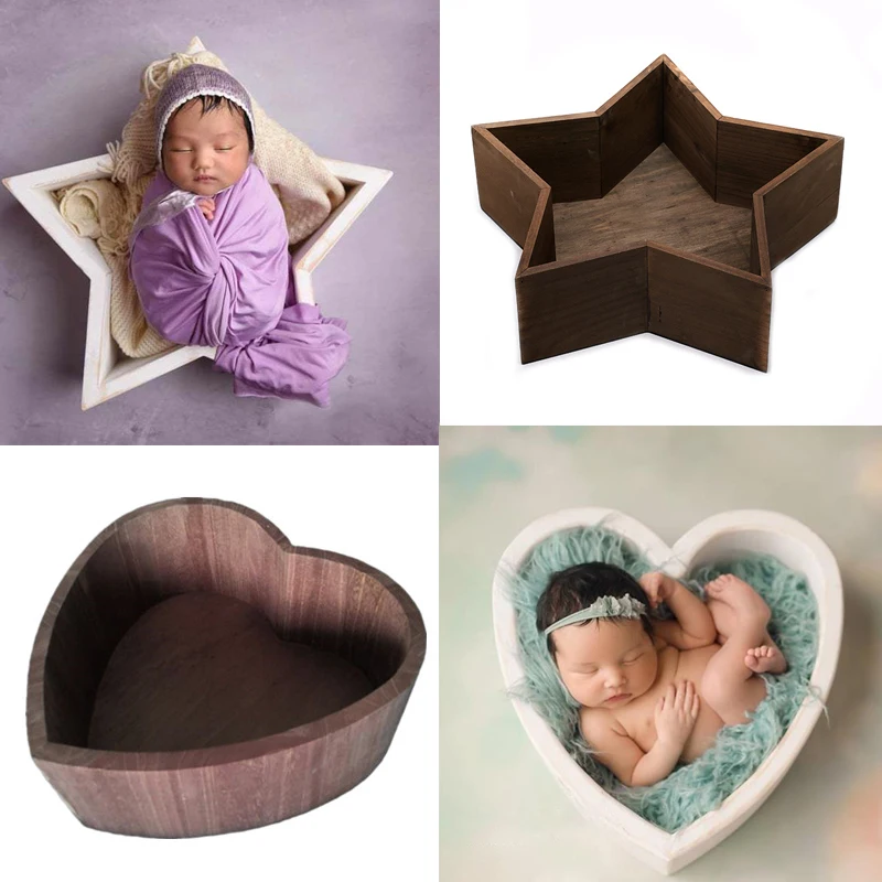 Реквизит для детской фотосъемки деревянная коробка в форме сердца аксессуары