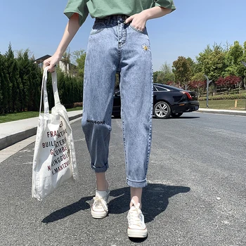 

Blue Denim Harem Pants Jeans Trousers Ladies Plus Size Jean Femme High Waisted Korean Jeans New Rugged Jeans